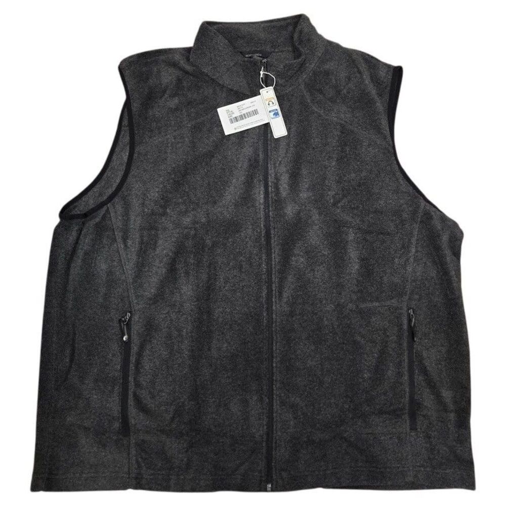 Men’s 3XL North End Voyage Vest Heather Charcoal Fleece Zip Pockets Audio Port - Picture 12 of 12